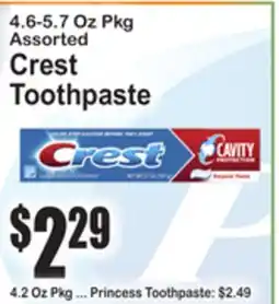 SuperFresh Assorted Crest Toothpaste offer