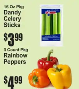 SuperFresh Dandy Celery Sticks 16 Oz Pkg, Rainbow Peppers 3 Count Pkg offer