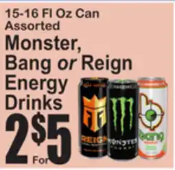 SuperFresh Assorted Monster, Bang or Reign Energy Drinks offer