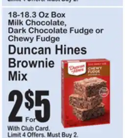 SuperFresh Duncan Hines Brownie Mix offer