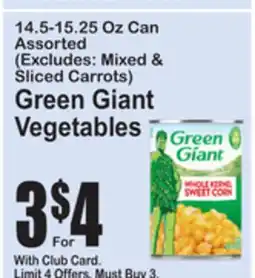 SuperFresh Green Giant Vegetables offer