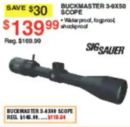 Dunham's Sports Sig Sauer Buckmaster 3-9x50 Scope offer