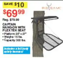 Dunham's Sports Big Game Captain Hang-On With Flex Tek Seat offer