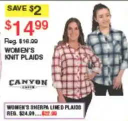 Dunham's Sports Canyon Women's Knit Plaids offer