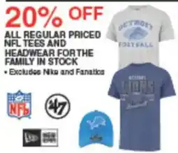 Dunham's Sports Nfl tees and headwear offer