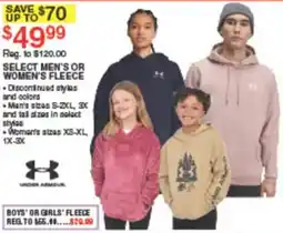Dunham's Sports Under Armour Select Men's or Women's Fleece offer