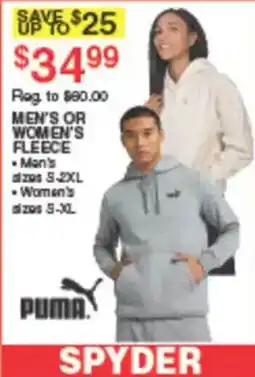 Dunham's Sports Puma spyder men's or women's fleece offer