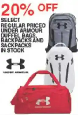 Dunham's Sports Under Armour duffel bags, backpacks and sackpacks offer