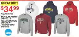 Dunham's Sports Ncaa men's women's or youth fleece hoodie or crew offer