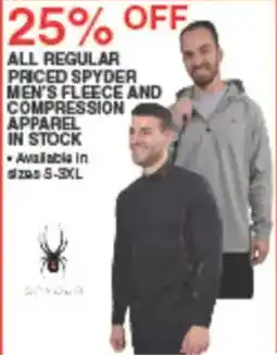 Dunham's Sports Spyder men's fleece and compression apparel offer