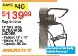 Dunham's Sports Mudoy 17' Sky Rise Ultra-Wide Ladder offer