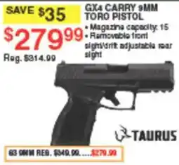 Dunham's Sports Taurus gx4 carry 9mm toro pistol offer