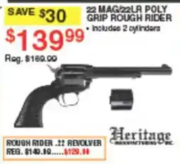 Dunham's Sports Heritage 22 Mag .22lr Poly Grip Rough Rider offer