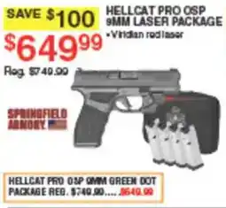 Dunham's Sports Springfield Armory Hellcat Pro OSP 9mm Laser Package offer