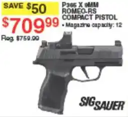 Dunham's Sports Sig Sauer P365 X 9mm Romeo-Rs Compact Pistol offer