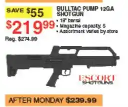 Dunham's Sports Escort Shotguns Bulltac Pump 12Ga Shotgun offer