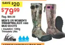 Dunham's Sports Itasca men's or women's swampwalker 1000 mud boots offer