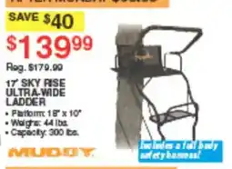 Dunham's Sports Muddy 17' Sky Rise Ultra-Wide Ladder offer