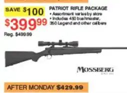 Dunham's Sports Mossberg Patriot Rifle Package offer
