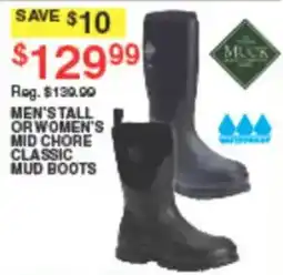 Dunham's Sports Muck's men's tall or women's mid chore classic mud boots offer