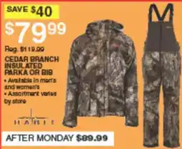 Dunham's Sports Cedar Branch Insulated Parka or Bib offer