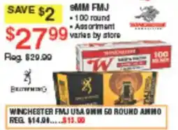Dunham's Sports Winchester Fmj Usa 9mm 50 Round Ammo offer
