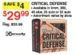 Dunham's Sports Hornady critical defense offer