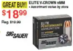 Dunham's Sports Sig Sauer elite v-crown 9mm ammunition offer