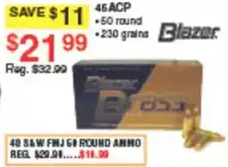 Dunham's Sports Blazer 45 ACP ammo offer