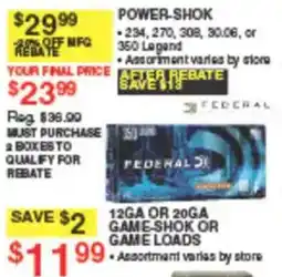 Dunham's Sports Federal power-shok offer