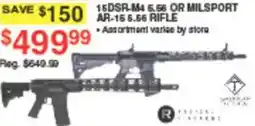 Dunham's Sports 15DSR-m4 5.56 or Milsport ar-15 5.56 rifle offer