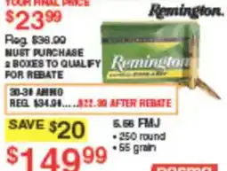 Dunham's Sports Remington 5.56 FMJ ammunition offer