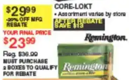 Dunham's Sports Remington core-lokt offer