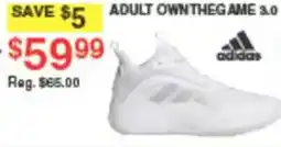 Dunham's Sports Adidas Adult OwnTheGame 3.0 offer