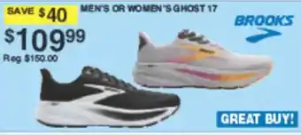 Brooks men's or women's ghost 17