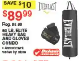 Dunham's Sports Everlast heavy bag and gloves combo offer