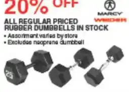 Dunham's Sports Marcy Weider all regular priced rubber dumbbells offer