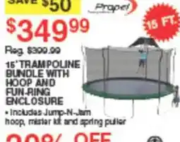 Dunham's Sports Propel 15' trampoline bundle with hoop and fun-ring enclosure offer
