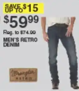 Dunham's Sports Wrangler men's retro denim offer