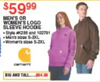 Carhartt men's or women's logo sleeve hoodie