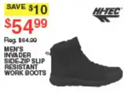 Dunham's Sports Hi-Tec Men's Invader Side-Zip Slip Resistant Work Boots offer