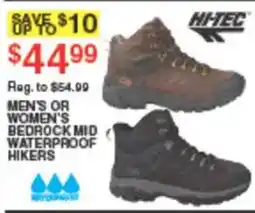 Dunham's Sports Hi-Tec Men's or Women's Bedrock Mid Waterproof Hikers offer