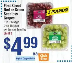 Smart & Final First Street Red or Green Seedless Grapes offer