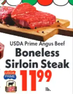 Marino's Supermarket USDA Prime Angus Beef Boneless Sirloin Steak offer