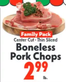 Marino's Supermarket Family Pack Center Cut Thin Sliced Boneless Pork Chops offer