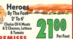 Marino's Supermarket Heroes By The Foot offer
