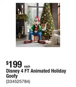 The Home Depot Disney 4 FT Animated Holiday Goofy offer
