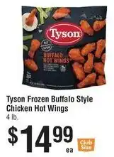 Smart & Final Tyson frozen buffalo style chicken hot wings offer