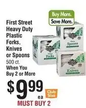 Smart & Final First Street Heavy Duty Plastic Forks, Knives or Spoons offer