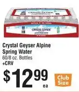 Smart & Final Crystal Geyser Alpine Spring Water offer